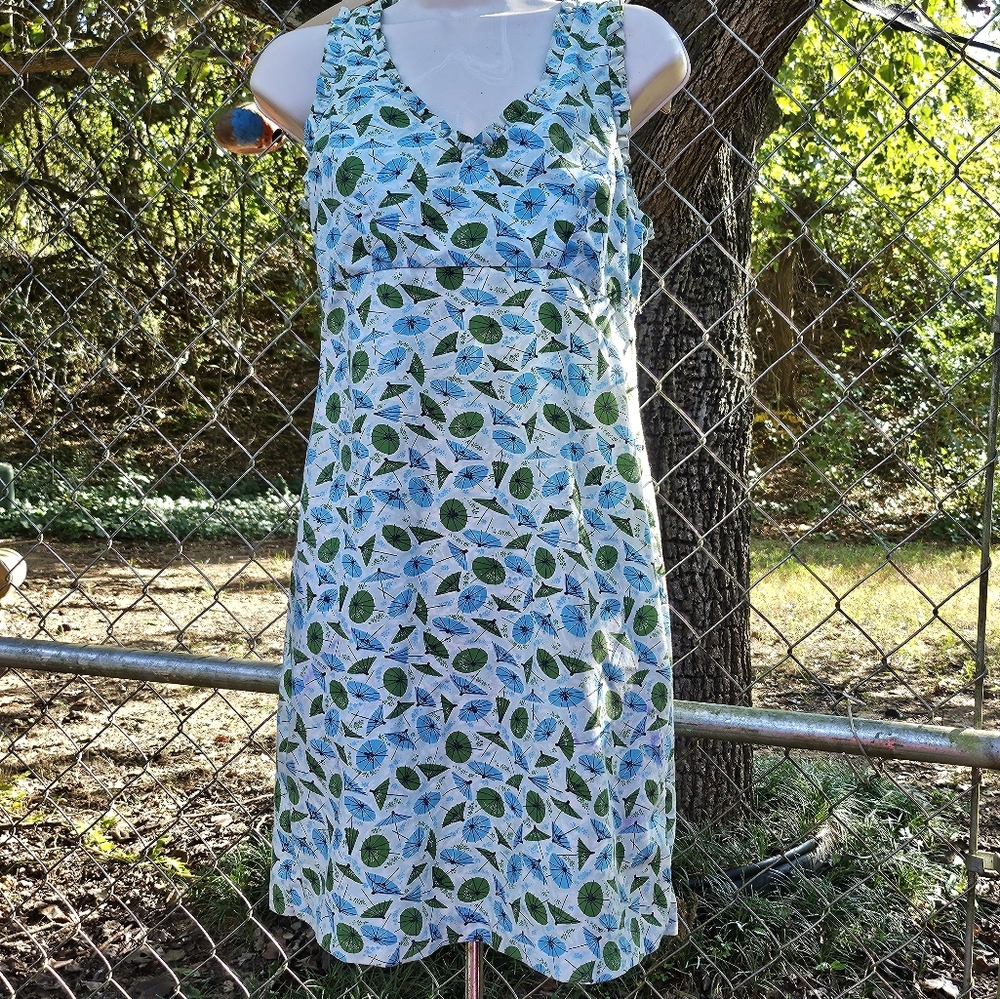 Vintage 90s Girl Star Asian Pagoda Umbrella Dress Retro Japanese